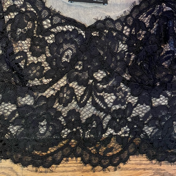 Zara cropped black lace lined crop top, size S - Picture 4 of 4